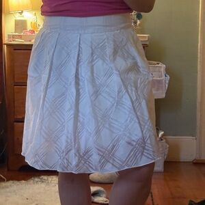 Express White Textured A-Line Skirt